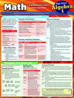 cover image of Math Common Core Algebra 1-9Th Grade
